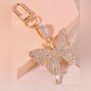 Gold Butterfly Bag Charm NWT, Sparkly.